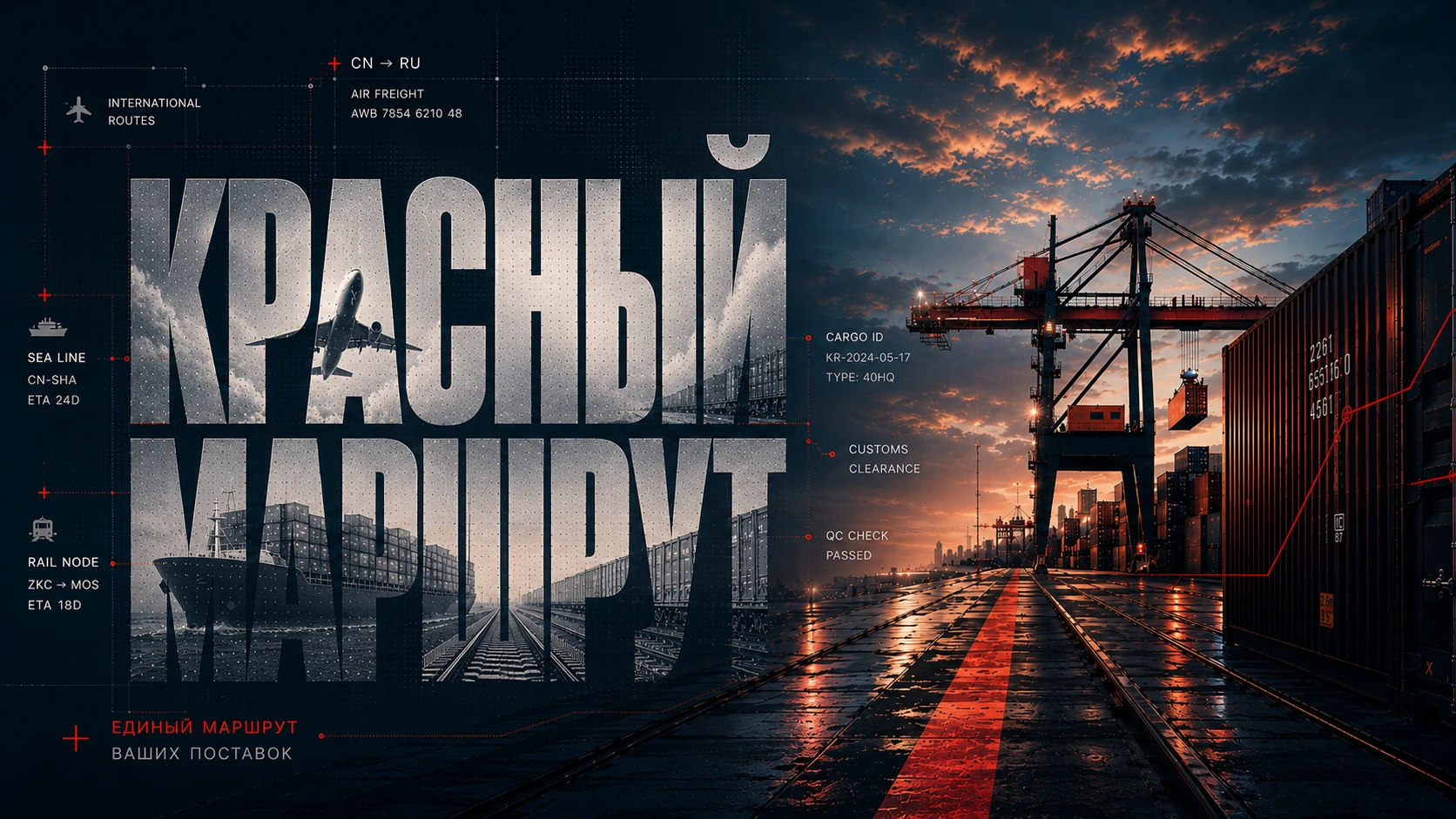 КРАСНЫЙ МАРШРУТ – авиа, морские и железнодорожные перевозки, единый маршрут поставок